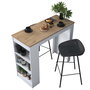 Hanah Home Mesa de Cocina Escandinava Nogal y Blanco